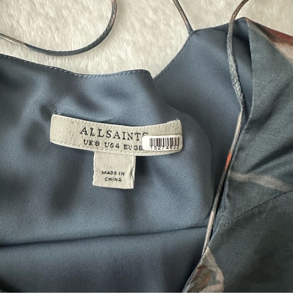ALLSAINTS Alexia Kuroyuri Floral-print Midi Dress In Blue - Picture 6 of 16
